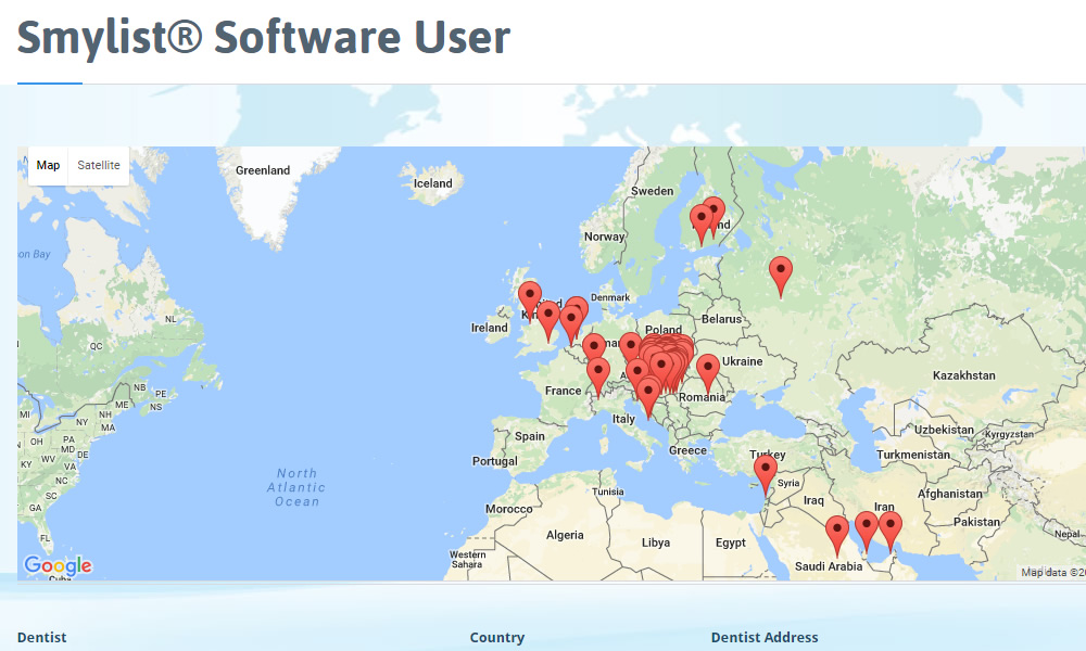 A Smylist szofter felhasználók térképes megjelenítése