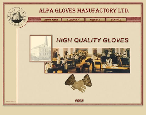 Alpa Gloves weboldal készítés