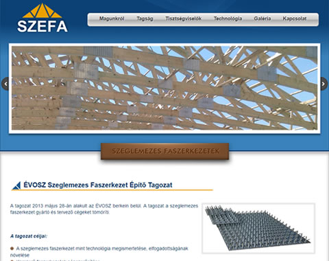 Szeglemezes faszerkezetek weboldala