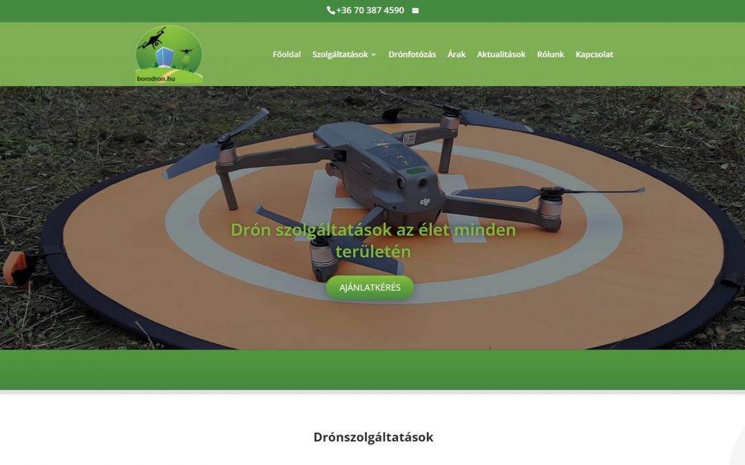 Weboldal készítés drón szolgáltatások bemutatására