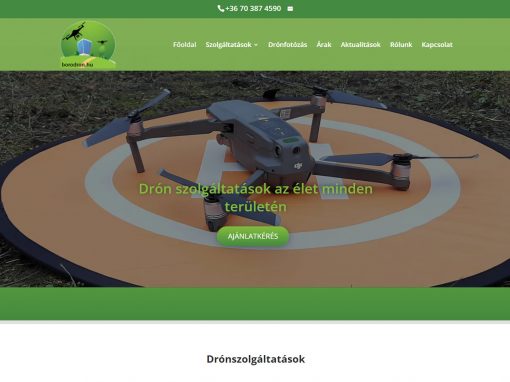 Weboldal készítés drón szolgáltatások bemutatására