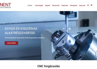 Component CNC weboldalkészítés fejléc