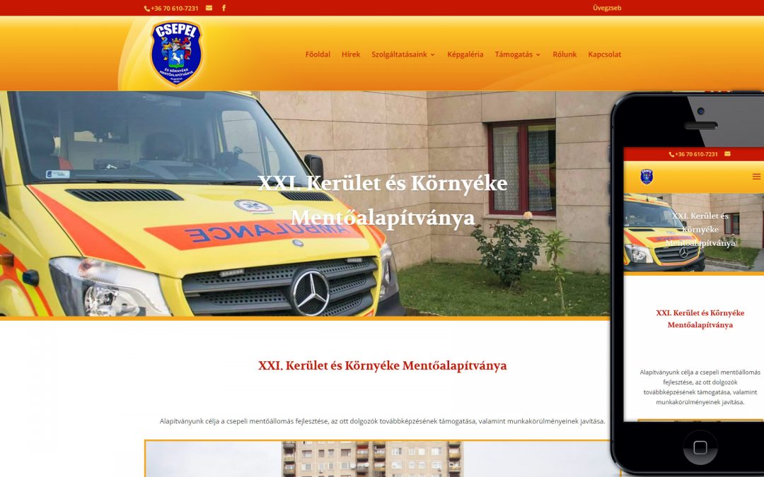 Csepel mentők webodal készítés