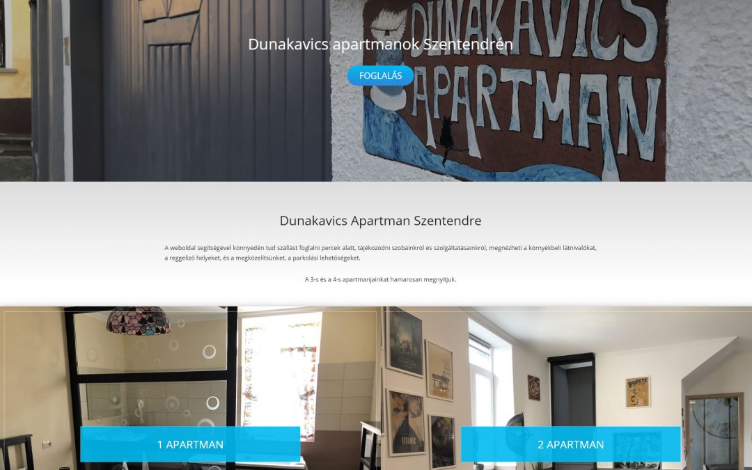 Dunakavics Apartmanok Weboldal Készítés