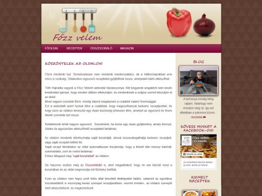 Főzzvelem reszponzív weboldal készítés
