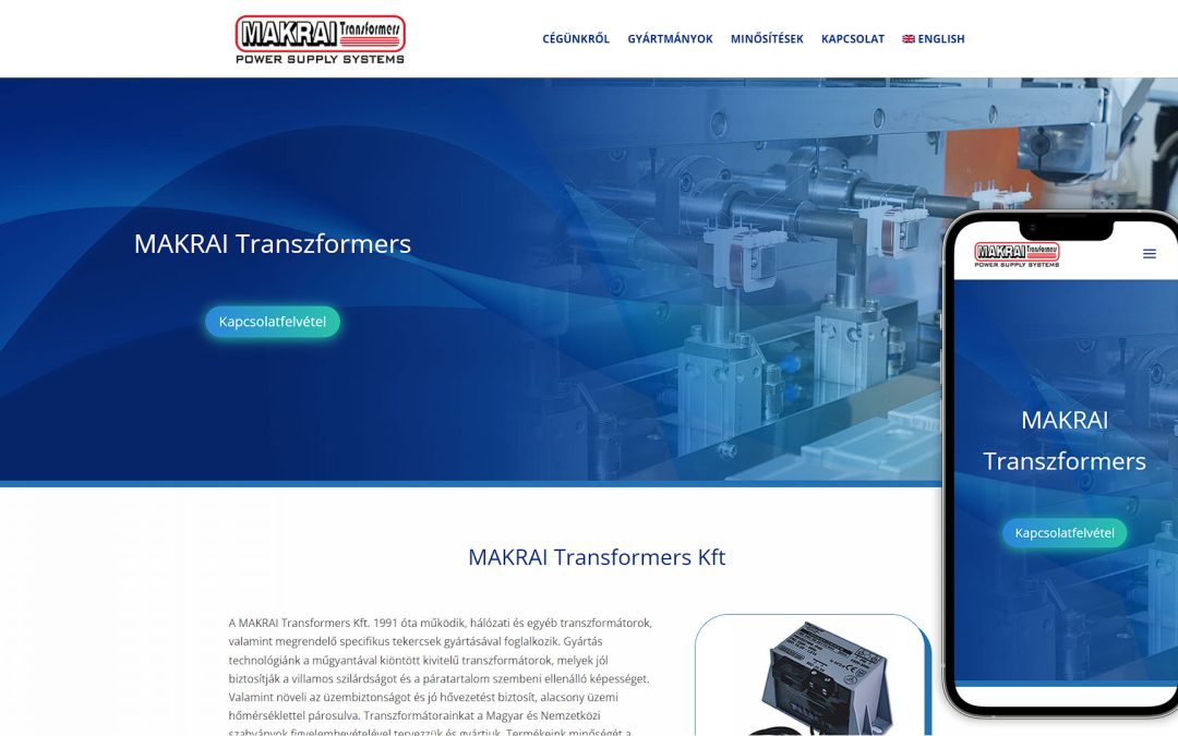 Weboldal készítés a Makrai transzformátor gyártó cég részére