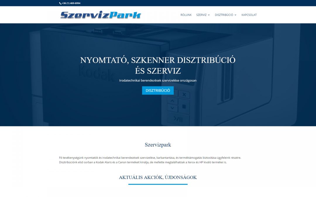 Szervizpark weboldal készítés