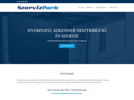 Szervizpark weboldal készítés