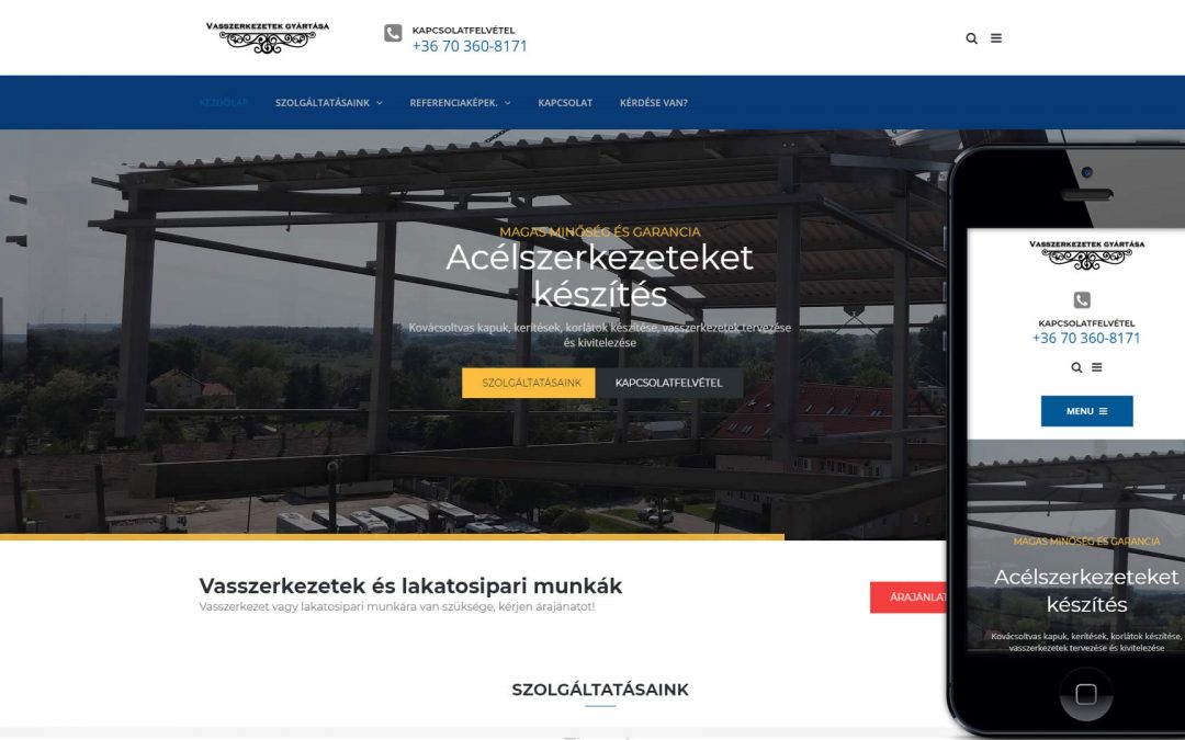 Weboldal redesign vasszerkezetek témában