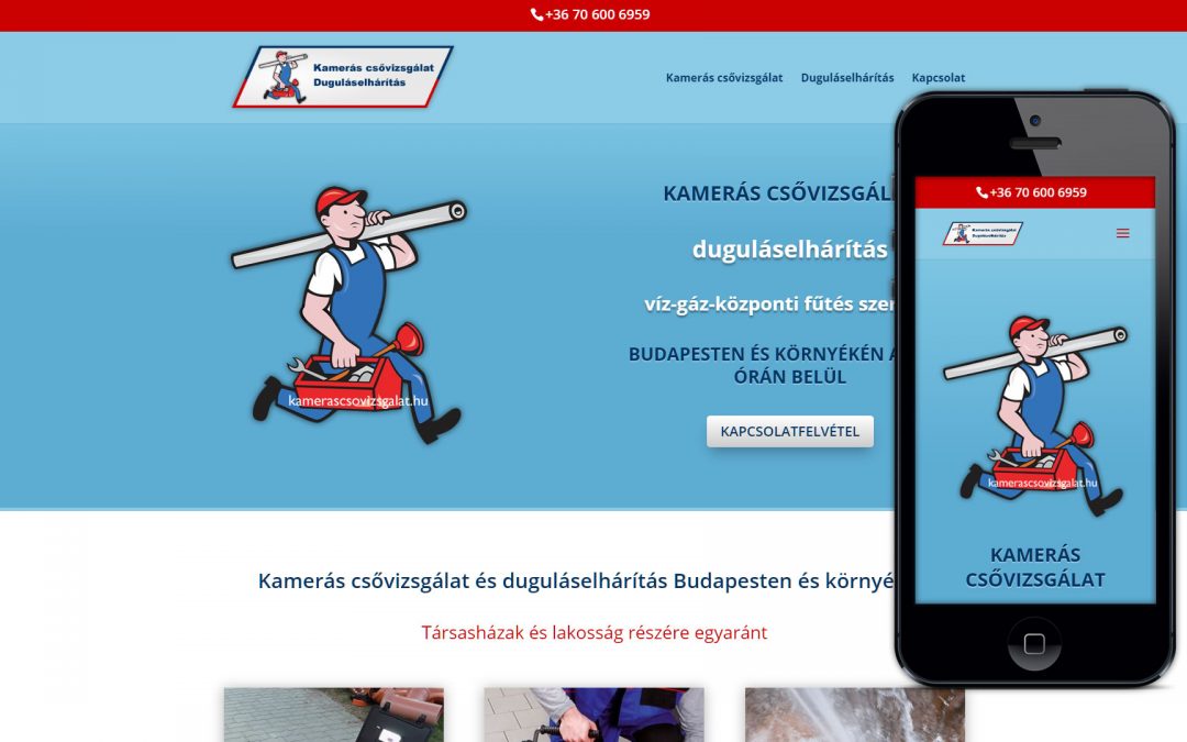 Kamerás Csővizsgálat és Duguláselhárítás Weboldal