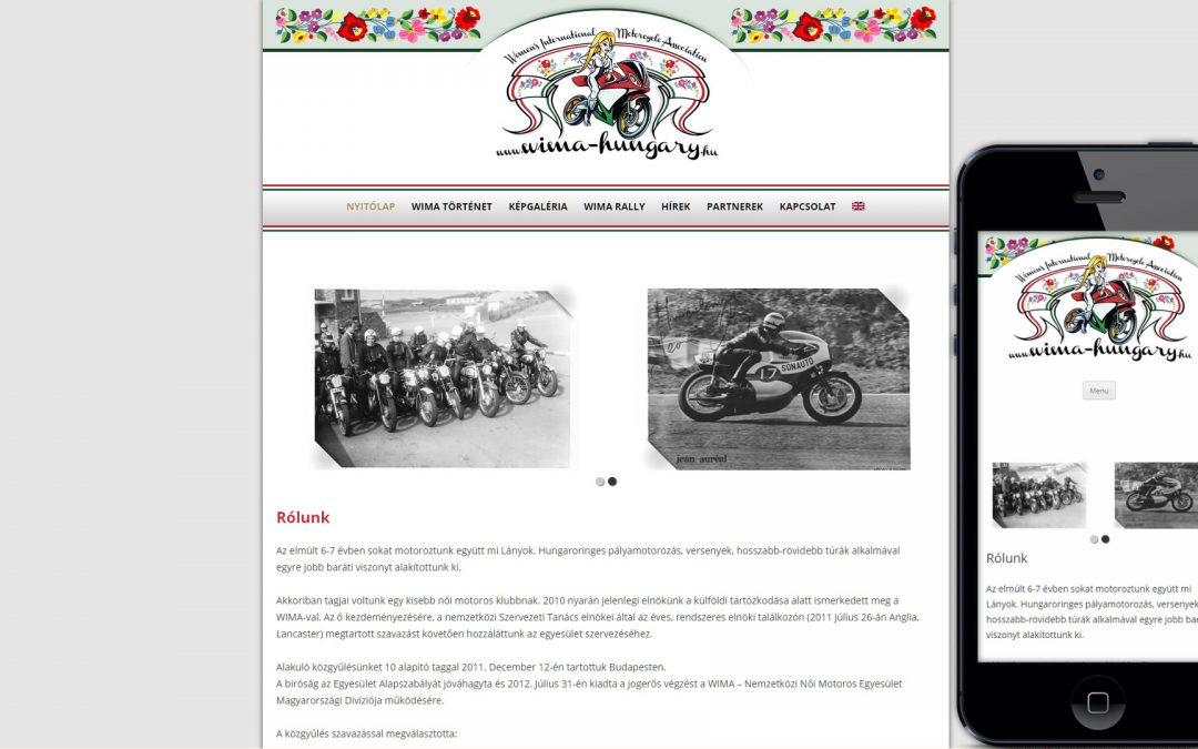 Wima női motoros egyesület weboldala