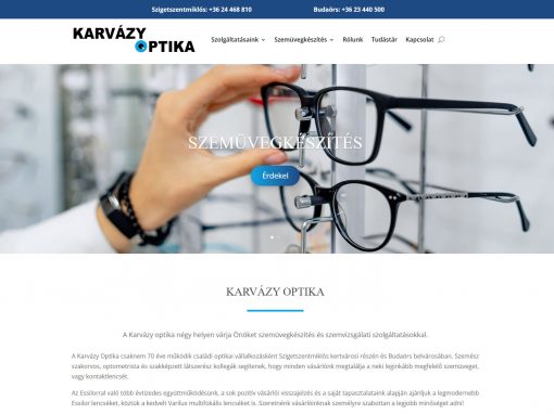 Modern weboldal készítés a Karvázy Optika részére